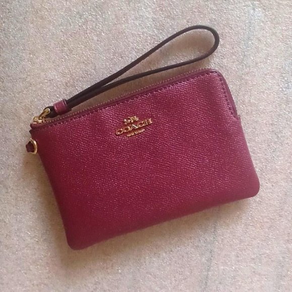 Coach Handbags - Coach Burgundy Metallic Wristlet Wallet, NWOT